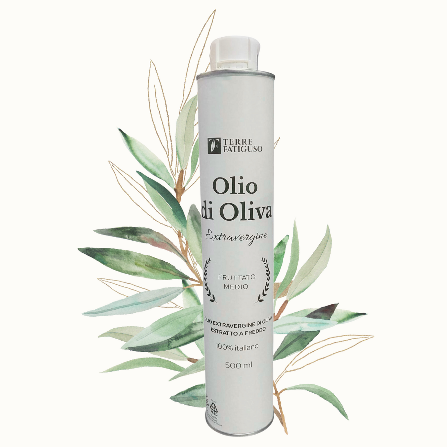 Gemischte Packung mit apulischen Tang Gold Mandarinen, apulischen Primofiore Femminello Zitronen und einer 500 ml Dose apulischem nativem Olivenöl extra.