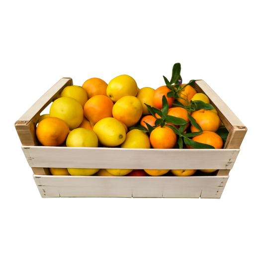 Confezione Mista di Arance Navel, Clementine Pugliesi IGP del Golfo di Taranto e Limoni Pugliesi Primofiore Femminello - Confezione da 14 kg (2,49 € al kg)